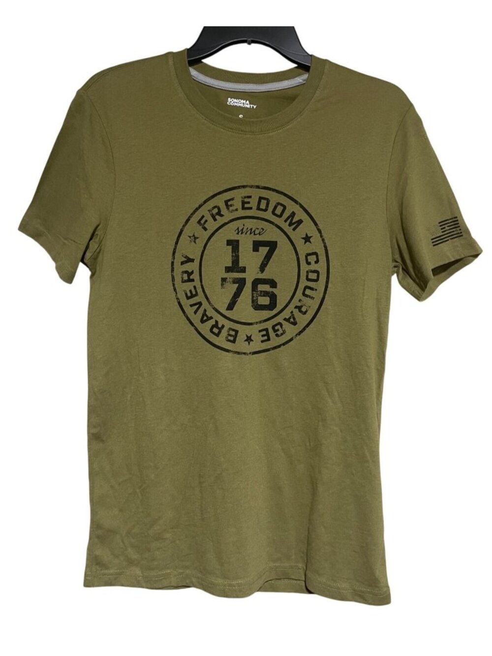 Olive Green Freedom Shirt Gender Neutral Size XS-XXL Sonoma Community Patriotic